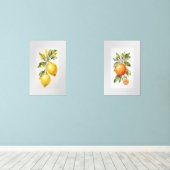 Set von zwei Wall Art Aquarell Fruchtdrucken (Holzboden)