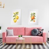 Set von zwei Wall Art Aquarell Fruchtdrucken (Wohnzimmer)