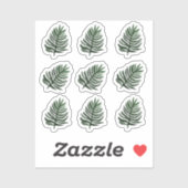 Set "Watercolor Monstera Leaf Greenery Sticker" Aufkleber (Blatt)