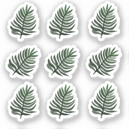 Set "Watercolor Monstera Leaf Greenery Sticker" Aufkleber (Vorderseite)