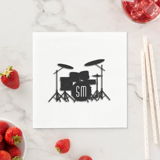 Set weiß Monogramm Serviette (Beispiel)