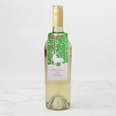 Set Weißer Reinder bearbeiten Name Grün Flaschenanhänger (Auf Flasche)