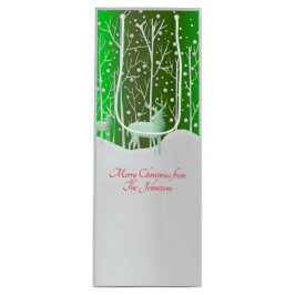 Set Weißer Reinder bearbeiten Name Grün Geschenktüte Für Weinflaschen