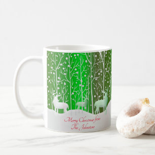 Set Weißer Reinder bearbeiten Name Grün Kaffeetasse
