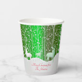 Set Weißer Reinder bearbeiten Name Grün Pappbecher (Rückseite)