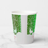 Set Weißer Reinder bearbeiten Name Grün Pappbecher (Rechts)