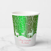 Set Weißer Reinder bearbeiten Name Grün Pappbecher (Vorderseite)