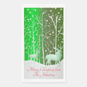 Set Weißer Reinder bearbeiten Name Grün Serviette (Vorderseite)