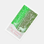 Set Weißer Reinder bearbeiten Name Grün Serviette (Ecke)