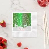 Set Weißer Reinder bearbeiten Name Grün Serviette (Beispiel)