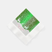 Set Weißer Reinder bearbeiten Name Grün Serviette (Ecke)