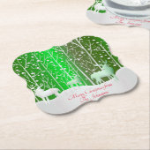 Set Weißer Reinder bearbeiten Name Grün Untersetzer (angewinkelt)