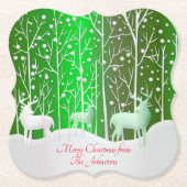 Set Weißer Reinder bearbeiten Name Grün Untersetzer (Vorderseite)