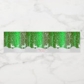 Set Weißer Reinder bearbeiten Name Grün Wasserflaschenetikett (Einzelnes Label)