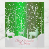 Set Weißer Reinder bearbeiten Name Grün Weinetikett (Einzelnes Label)