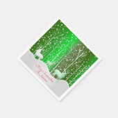 Set Weißer Reinder bearbeiten Namenscocktail Serviette (Ecke)