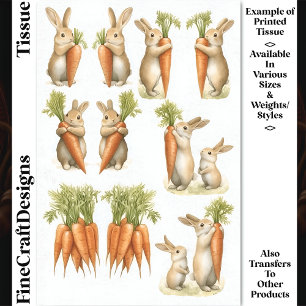 Set Whimsical Bunny Paare & Karotten DC1 Decoupage Seidenpapier