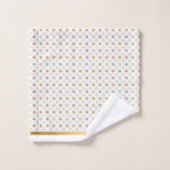 SET "WHITE NEUTRAL CIRCLE GOLD BADEZIMMER TOWEL" (Waschlappen)