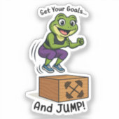 Set Your Goals and Jump – Female Frog Workout Aufkleber (Vorderseite)