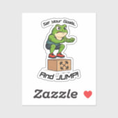 Set Your Goals And Jump - Male Frog Box Jump Aufkleber (Blatt)