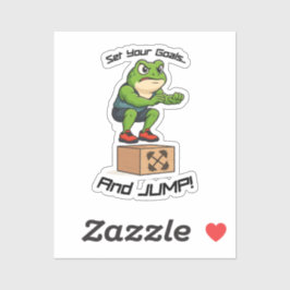 Set Your Goals And Jump - Male Frog Box Jump Aufkleber