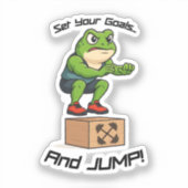 Set Your Goals And Jump - Male Frog Box Jump Aufkleber (Vorderseite)
