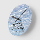 Set Your Minds on Things Above Runde Wanduhr (Winkel)