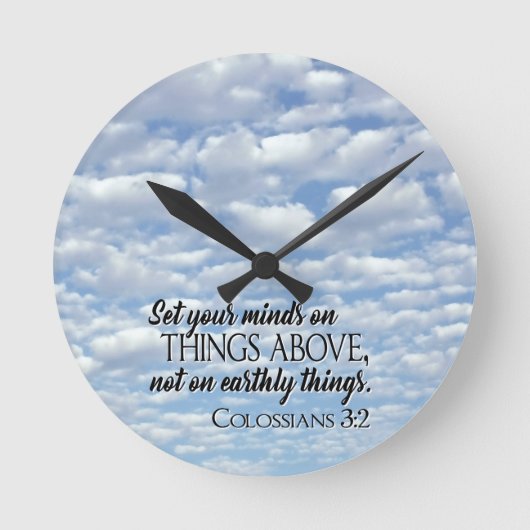 Set Your Minds on Things Above Runde Wanduhr (Vorderseite)