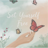 “Set Yourself Free – Butterfly Release Art” Aufkleber (Vorderseite)