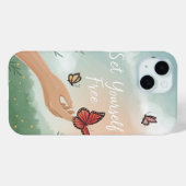 “Set Yourself Free – Butterfly Release Art” Case-Mate iPhone Hülle (Rückseite (Horizontal))