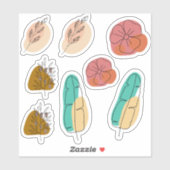 Set zu abstrakten Blume Aufkleber (Blatt)