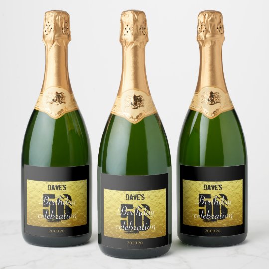 Set Zum 50 Geburtstag Des Champagner Labels Gold Champagneretikett Zazzle De