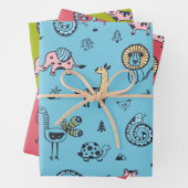 Set zum Abpacken von zusammengestellten Tieren Geschenkpapier Set (Beispiel)