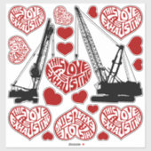 Set zum Aufklebern der Herzsticker-Liebe Aufkleber (Blatt)