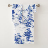 Set zum Blauen und Weißen Badetuch (Insitu)