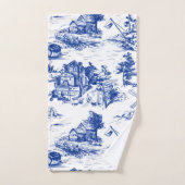 Set zum Blauen und Weißen Badetuch (Handtuch)