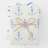 Set zum Blauen und Weißwein von Seeschiffen (3) Geschenkpapier Set (Beispiel)