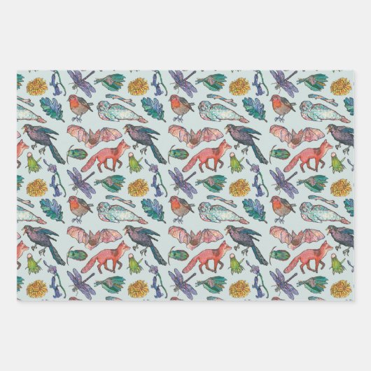 Set zum Grünbuch über wild lebende Tiere in Irland Geschenkpapier Set (Vorderseite 3)