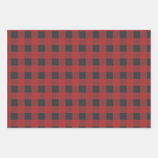 Set zum Karierten Umschlagpapier von Rot-Grün (3) Geschenkpapier Set (Vorderseite)