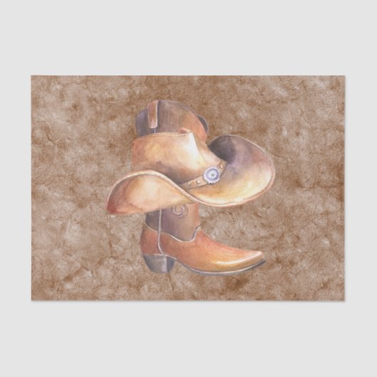 Set zum Thema Papier (2) Cowboy's Boot & Hat auf P (Vorderseite)