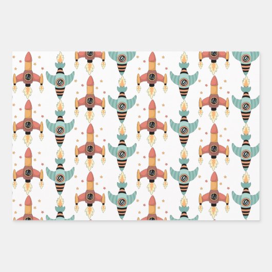 Set zum Thema "Weltraum" Geschenkpapier Set (Vorderseite 3)