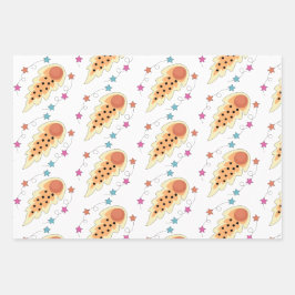 Set zum Thema "Weltraum" Geschenkpapier Set