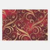 Set zum Umblättern von Rot- und Goldblättern Geschenkpapier Set (Vorderseite 3)