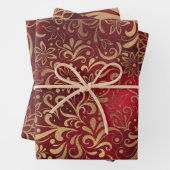 Set zum Umblättern von Rot- und Goldblättern Geschenkpapier Set (Beispiel)