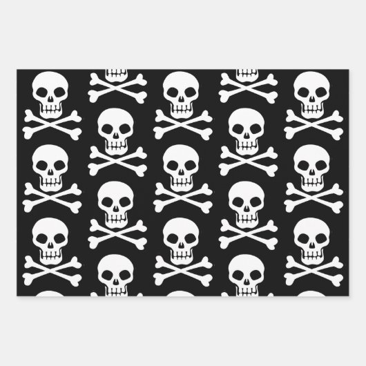 Set zum Umhüllen von Schädelpapier Geschenkpapier Set (Vorderseite 2)