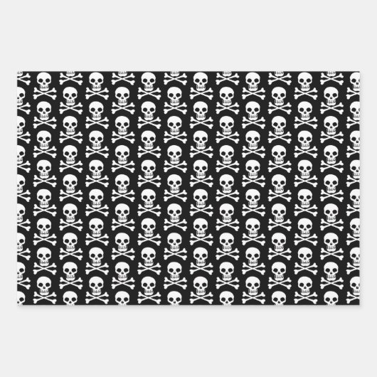 Set zum Umhüllen von Schädelpapier Geschenkpapier Set (Vorderseite)