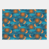 Set zum Umhüllen von Sonnen-, Mond- und Sternen vo Geschenkpapier Set (Vorderseite)