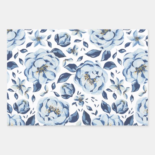 Set zum Umpacken von Papier mit blauer und goldene (Vorderseite)