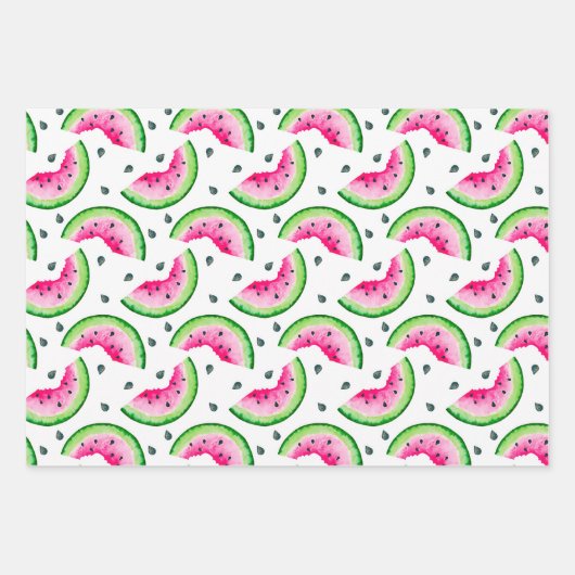 Set zum Wrapping von frischem tropischem Wassermel Geschenkpapier Set (Vorderseite 3)