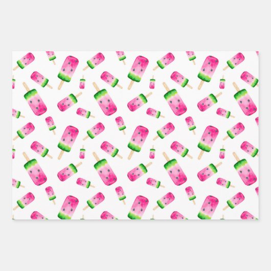 Set zum Wrapping von frischem tropischem Wassermel Geschenkpapier Set (Vorderseite)